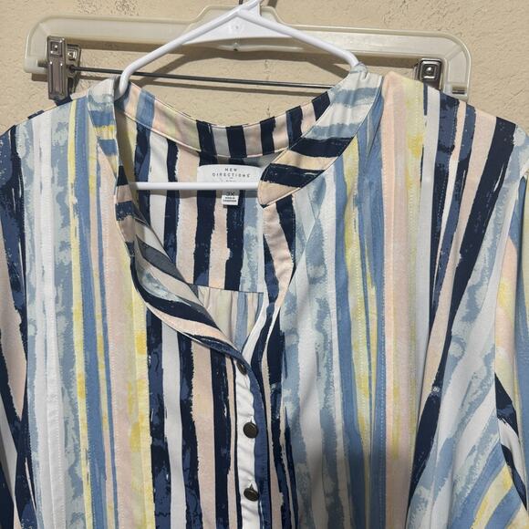 Lot of 2 New Directions Curvy Plus Size 3X Stretchy Top Blouse striped tunic - Picture 3 of 8